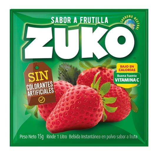 Refresco Sabor Frutilla Sobre 15 g Zuko