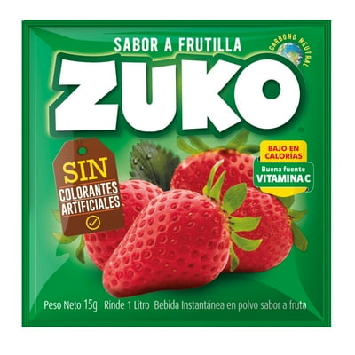 Refresco Sabor Frutilla Sobre 15 G Zuko