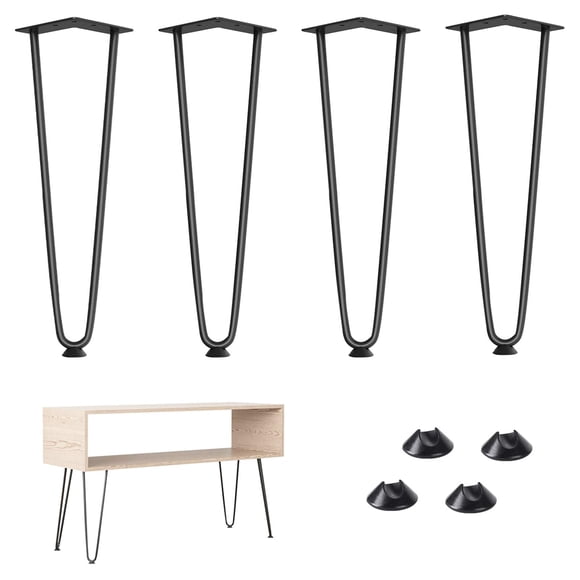 Patas para mesa tipo horquilla Genius Iron de metal sólido, 35 cm, 4 piezas
