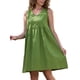 thumbnail image 2 of INSPIRE CHIC Vestido sin mangas de lino para el verano de las mujeres con escote en V y botones XL Oliva, 2 of 6