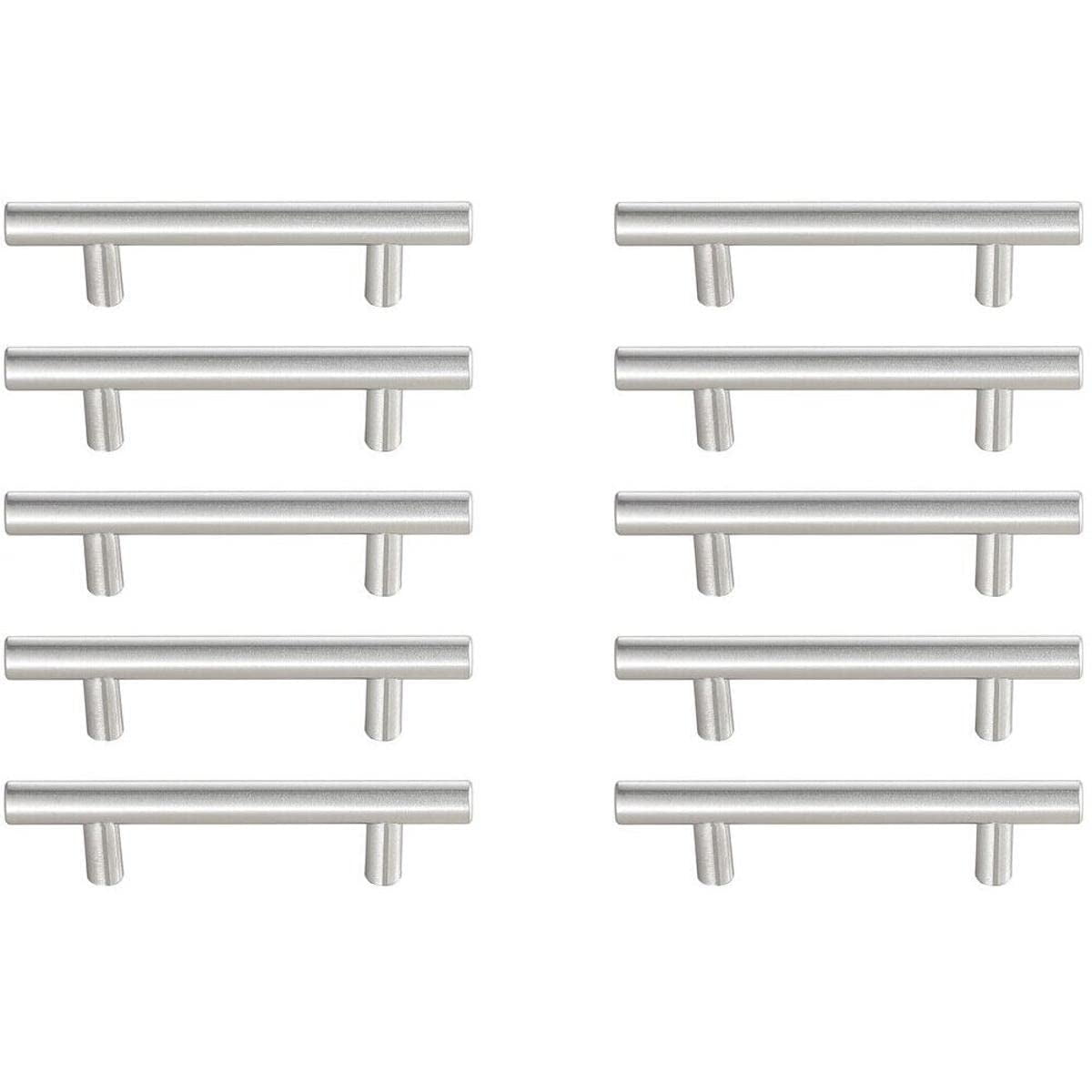 Tirador De Barra Elegant Decor Quinn 7.6 Cm Níquel Cepillado Juego De 10