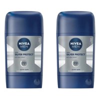 Nivea Men Silver Protec 72H Barra Antitranspirante 50Ml X2