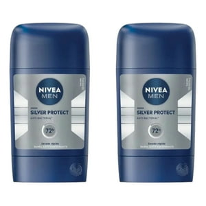 Nivea Men Silver Protec 72H Barra Antitranspirante 50Ml X2