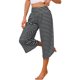 thumbnail image 4 of INSPIRE CHIC Pantalones Capri de Pierna Ancha de Rayón para Mujer Cintura Alta para Yoga y Descanso con Dobladillo Curvado y Bolsillos Talla Mediana Rayas Negras, 4 of 6