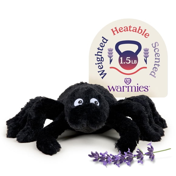 Peluche Therapeutic Warmies con forma de araña, 33 cm, pesado, color lavanda
