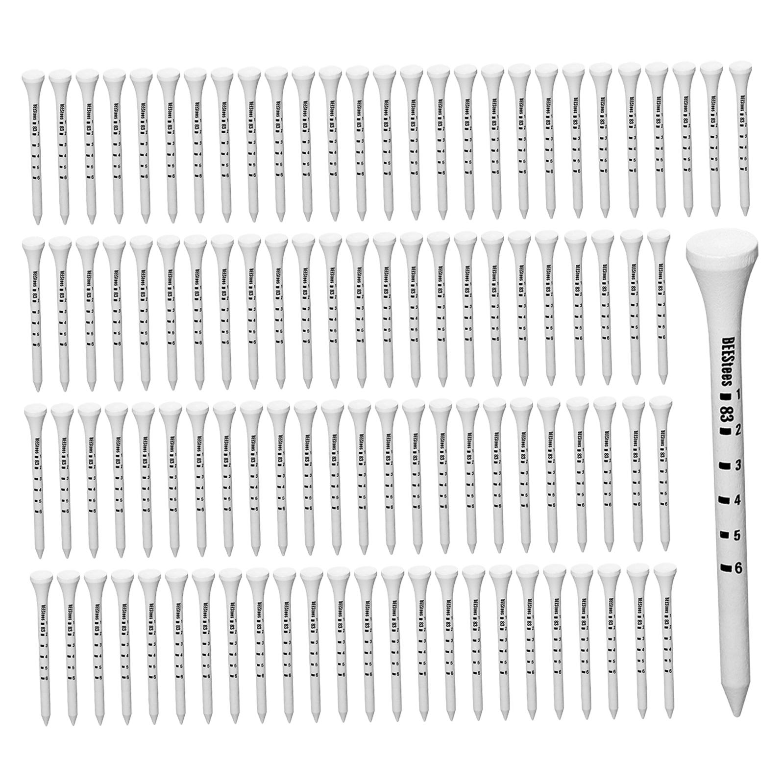 Ioensy - 100 Piezas Golf Tee Mejora La Distancia De Golf Precisión Durable Soporte De Pelota De Golf 83Mm