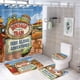 thumbnail image 1 of Tren dinosaurio-theme 4-Piece Shower Curtain Set with Rugs, Waterproof Bathroom Decor Set Includes Bath Mat, U-Shaped Rug, Toilet Lid Cover and Curtain with Hooks, 1 of 6