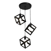 Genérico - Lámpara Colgante Techo Minimalista Cubos Negro 3 Luces Jhn