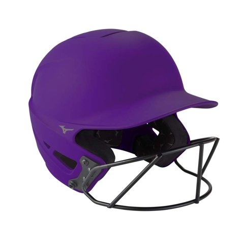 Casco De Softbol Mizuno F6 Fastpitch Con Máscara Morado Talla S/M