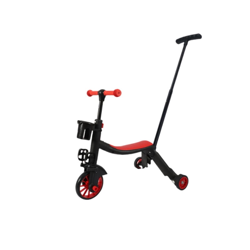 Babyluna - Scooter Monopatín Andador Triciclo 4 En 1 Infantil Rojo