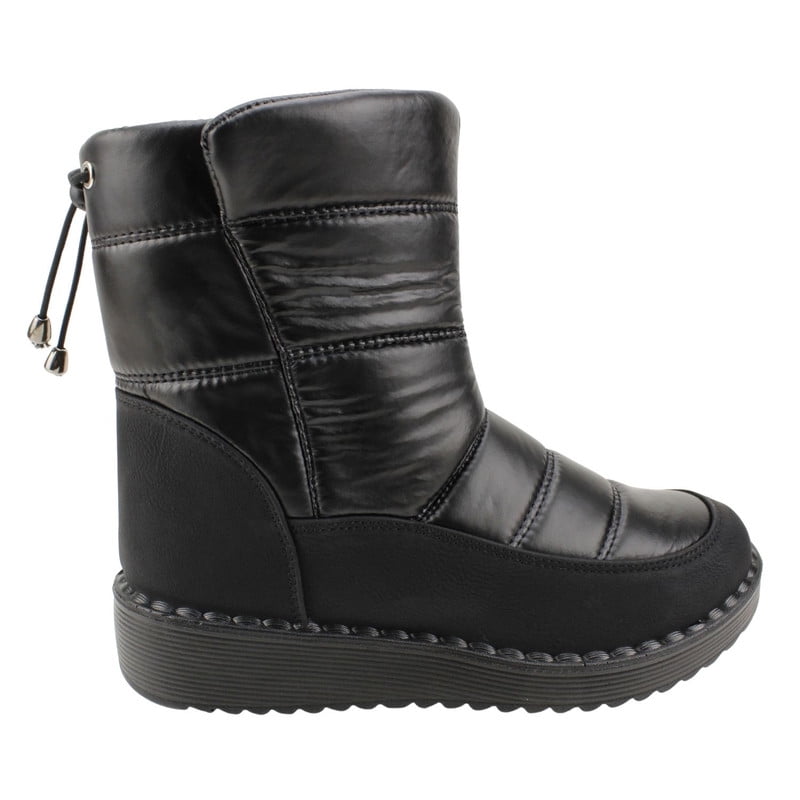 Botín New Walk De Agua Chiporro Negro Brillante