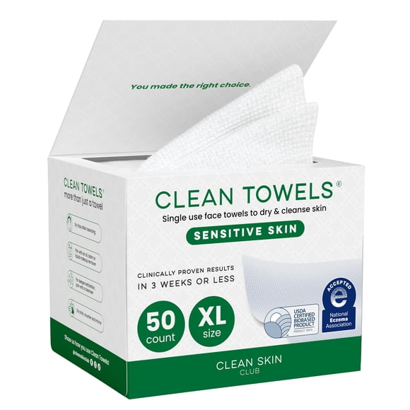 Toallas faciales desechables CLEAN SKIN CLUB Clean Towels® XL 50 unidades