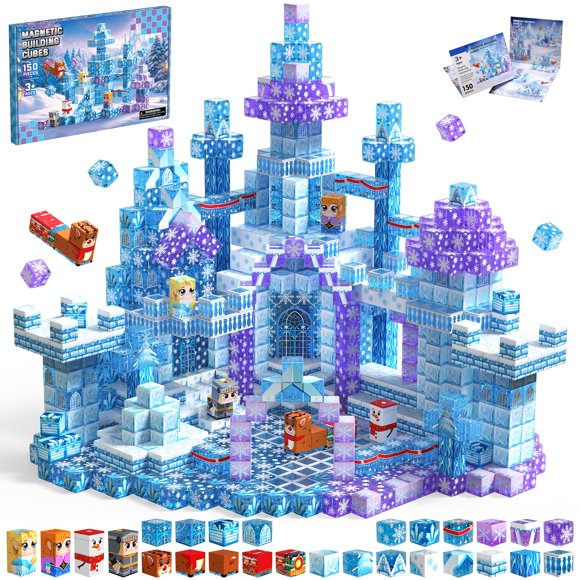 Bloques Magnéticos MagniBuild 150 piezas – Juguete de Construcción de Castillos