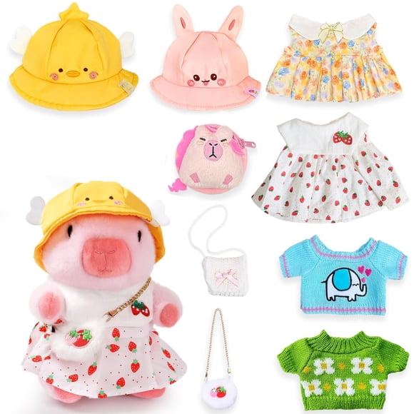 Peluche TITQWOP de capibara 26 cm con 9 accesorios