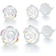 thumbnail image 1 of Pendientes de plástico para orejas sensibles, 2 pares (6 mm y 8 mm) Pendientes de botón de rosa de plástico 3D transparente para mujer: únicos, elegantes, cómodos, elegantes y ligeros como una pluma,, 1 of 7