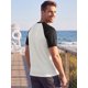 thumbnail image 3 of Camiseta Henley de Hombre INSPIRE CHIC con Mangas Raglán y Bloque de Color Casual XL Blanca, 3 of 5