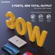 thumbnail image 3 of Salidas USB ELEGRP, 30 W, 6 amperios, USB C, 3 puertos, toma de pared, paquete de 10, 3 of 7