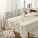 thumbnail image 1 of Mantel De Lino Impermeable Con Borlas Incluye Fundas Silla Tf Flores Verde Claro, 1 of 3