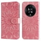 thumbnail image 1 of Funda tipo cartera FOXDOCK para Honor Magic 4 , diseño girasol en relieve, cuero PU, cierre magnético, soporte y tarjetero, 1 of 5