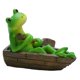 thumbnail image 3 of Mini Estatuilla De Rana, Artesanía De Ranas, Estatua, Escritorio, Gabinete, Decoración, Rana En Bote, 3 of 5