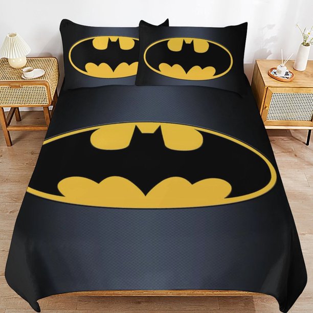 Batman Bedding Sets Ultra Soft Skin-Friendly Duvet Cover 3 Piece, Cute Comforter Cover Bed Set for Boys Girls Kids