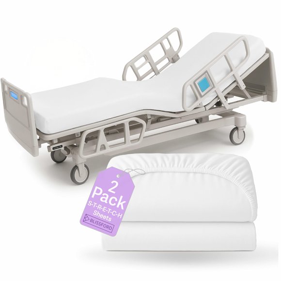 Sábanas Ajustables para Cama Hospitalaria BLISSFORD 91x213x30 cm Paquete de 2