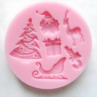 Genérico - Molde De Silicona Arbol Regalo Molde Fondant Reno Trineo