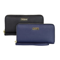Kenneth Cole - Pack 2 Billeteras De Mujer Jaeda Negro Y Azul
