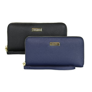 Kenneth Cole - Pack 2 Billeteras De Mujer Jaeda Negro Y Azul