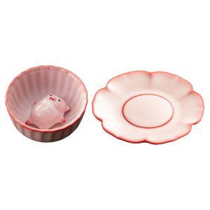 Magideal - Juego De Taza De Té Con Mascota De Té, Estatua De Cerdito, Diseño De Textura Único, Taza De Té De Kungfu Para Colección De Restaurante De Hotel Y Como