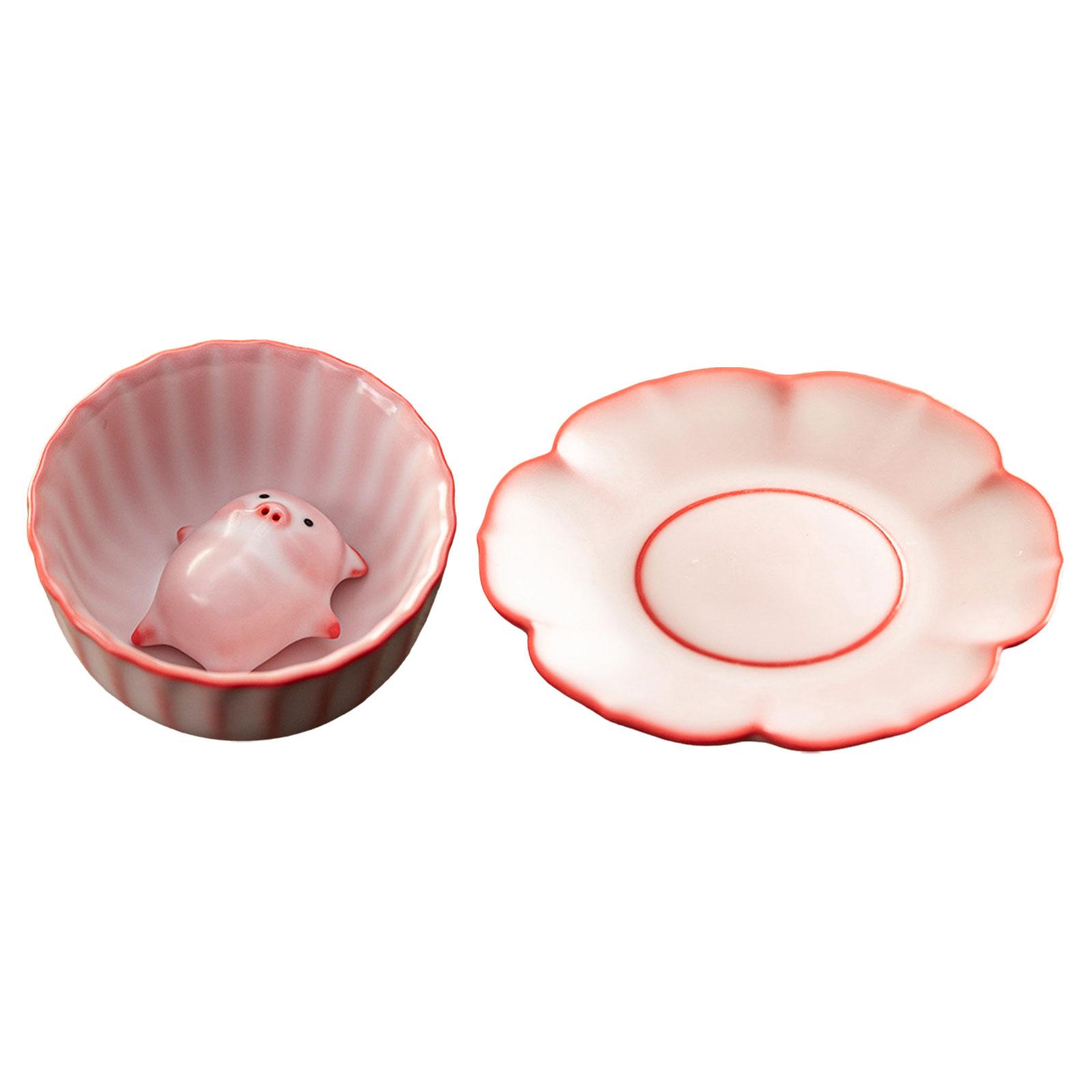 Magideal - Juego De Taza De Té Con Mascota De Té, Estatua De Cerdito, Diseño De Textura Único, Taza De Té De Kungfu Para Colección De Restaurante De Hotel Y Como