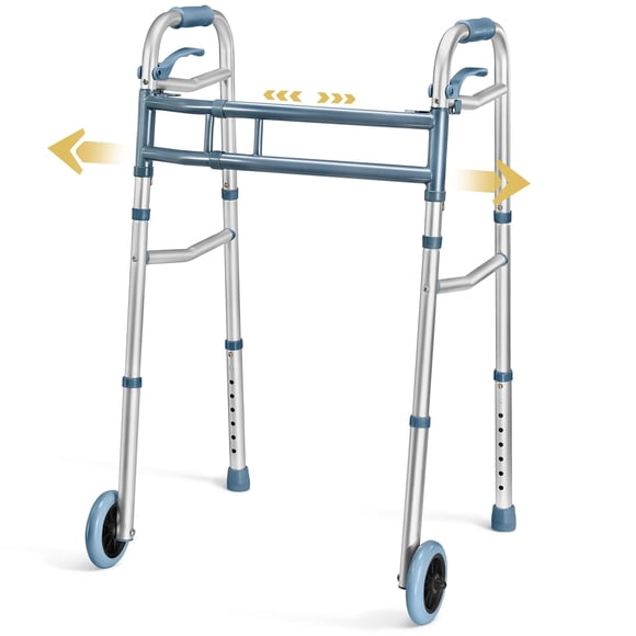 Walker Medical King Walkers para personas mayores de aluminio con 2 ruedas