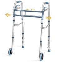 Walker Medical King Walkers Para Personas Mayores De Aluminio Con 2 Ruedas