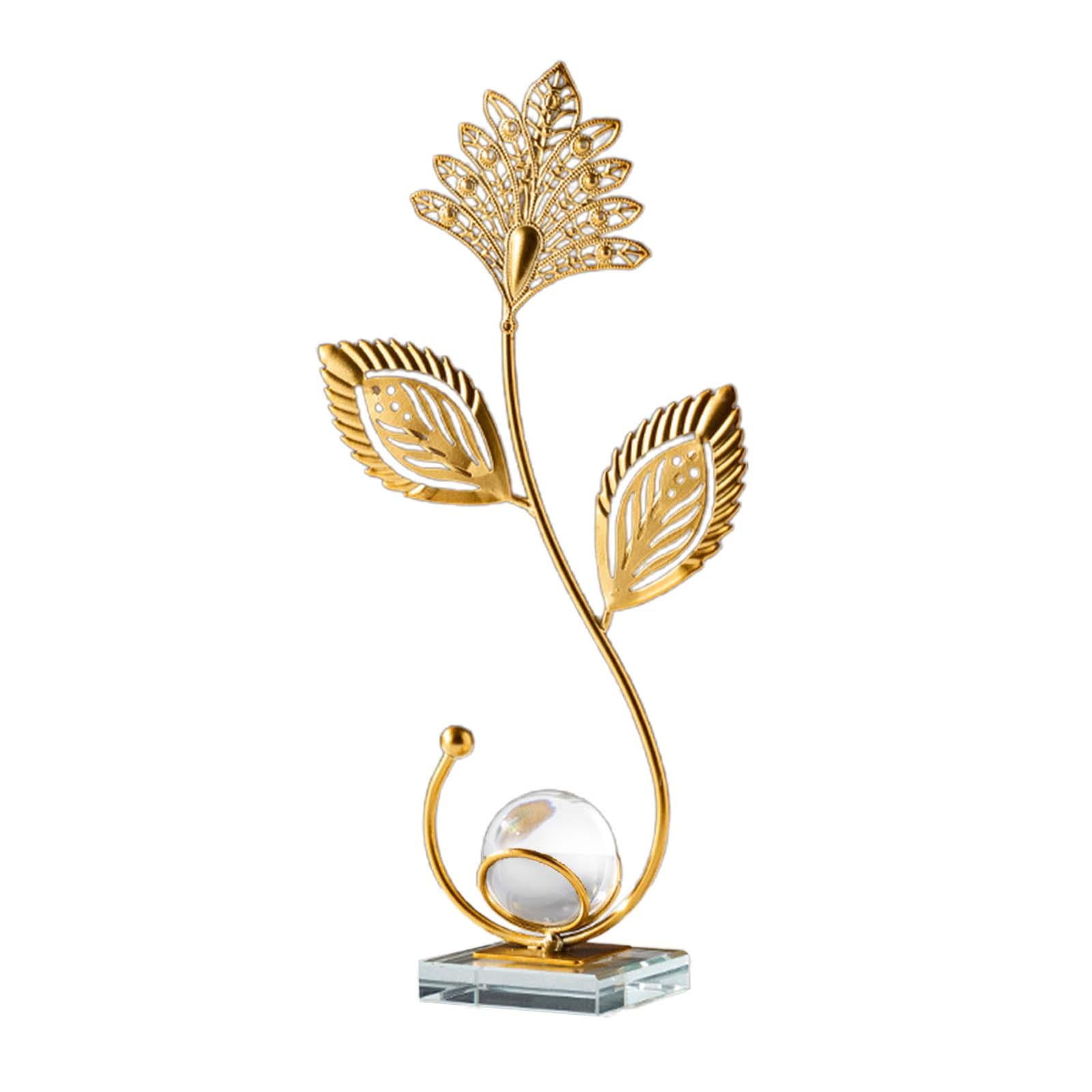 Magideal - Adorno De Estatua De Hojas De Hierro Forjado, Figurita De Hoja Decorativa De Estilo Nórdico, Escultura De Hoja De Metal Para Decoración De Estantería, Estilo B