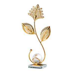 Magideal - Adorno De Estatua De Hojas De Hierro Forjado, Figurita De Hoja Decorativa De Estilo Nórdico, Escultura De Hoja De Metal Para Decoración De Estantería, Estilo B