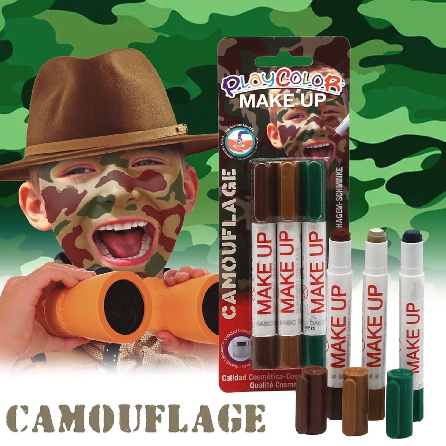 Maquillaje Temático Camuflaje Instant 3 Colores