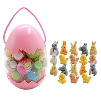 Magideal - 18 Uds. De Huevos De Pascua De Plástico, Artesanías, Duraderos, Preciosos Y Felices Conejitos De Pascua, Adornos De Multicolores, Juguetes De A