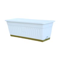 Magideal - Caja De Ventanas Schelter Flower Pot De Planta Rectángulo Caja De Plantería Con Agujeros De Drenaje Para Jardín De Guardería Patio De Vegetales Césped Blanco