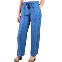 Likeshop - Pantalon Palazzo Mujer Tipo Lino Casual Semi Formal Tiro Alto 890