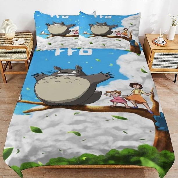 My Neighbor Totoro Bed Duvet Cover Microfiber Bedding Se3D Printed Lightweight3 Piece Comforter Se,