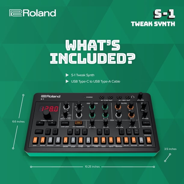 Sintetizador Roland Tweak S-1 con secuenciador de 64 pasos y USB-C