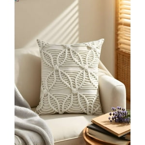 Genérico - Fundas De Cojin Set De 2 Estilo Bohemio 45X45 Cm Blanco 04