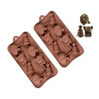 Genérico - Pack X2 Moldes De Chocolate Molde Chocolate Santa Oso Arbol