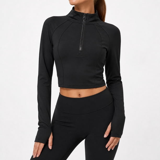 Chaqueta Corta Deportiva Spandex Elasticada Tallas S-M-L Negro