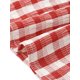 thumbnail image 5 of Agnes Orinda Blusa de Mujer Talla Grande de los Años 50 Cuello Redondo de Cuadros Mangas Cortas Acampanadas Blusa de Verano Babydoll Talla 2X Roja, 5 of 6