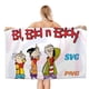 thumbnail image 1 of Ed, Edd y Eddy Toalla de playa de secado rápido con diseño temático, regalo para mujeres y niñas, ideal para cumpleaños, fans, amantes de la música, uso en la playa o al aire libre, 78 × 160 cm, 1 of 6