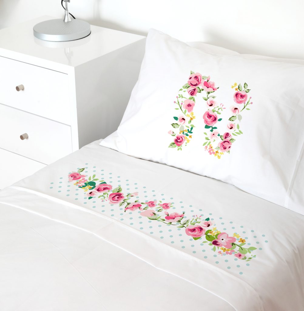 Tuyo Print - Juego De Sábanas Transición Letras Vintage N