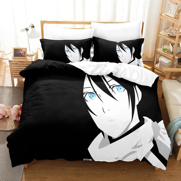 ing Anime Noragami Yato Bedding Set Duvet Cover Bedroom Comforter Covers Single Twin Size Quilt Cover Home Textile Bed Sheets