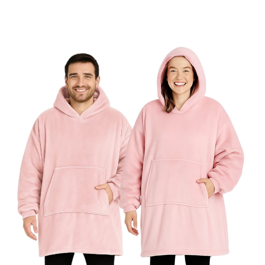 Genérico - Pack X2 Polerones Felpa Con Capucha Bata Polar Mujer Hombre