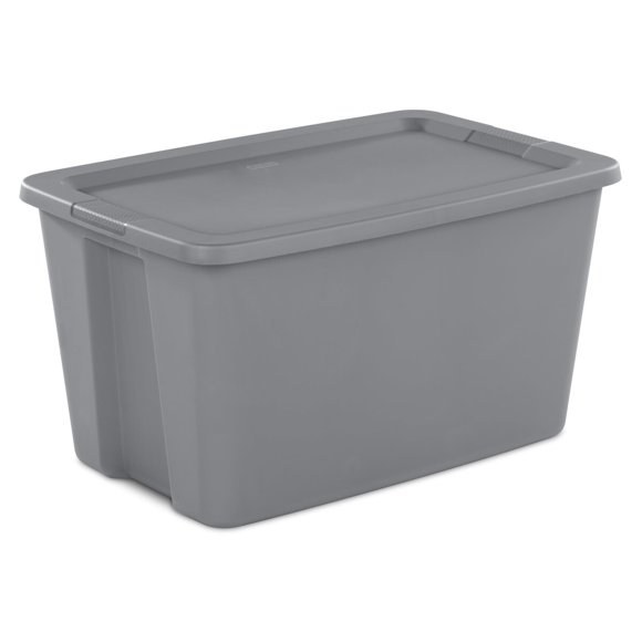 Contenedor Sterilite 30 gal Gris Apilable con Tapa